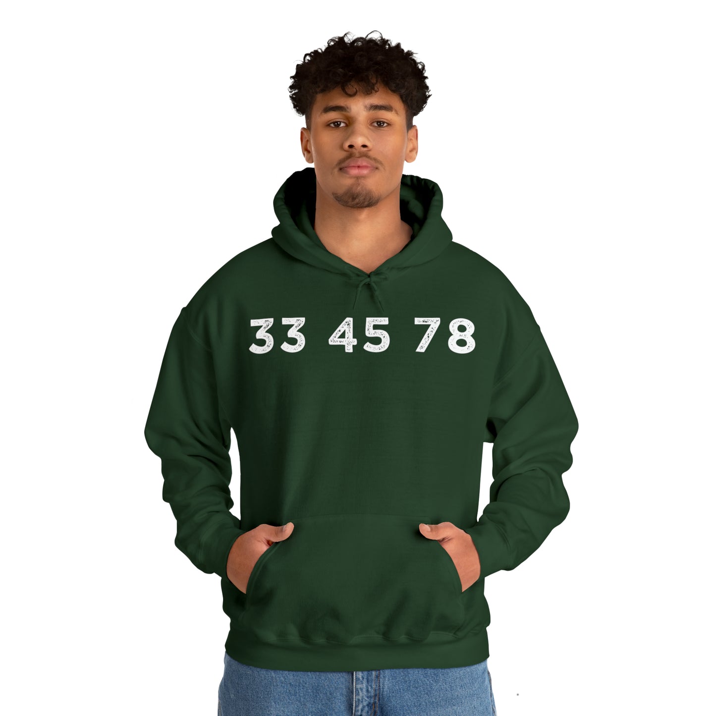 33 45 78 Turntable RPM Unisex Hooded Sweatshirt