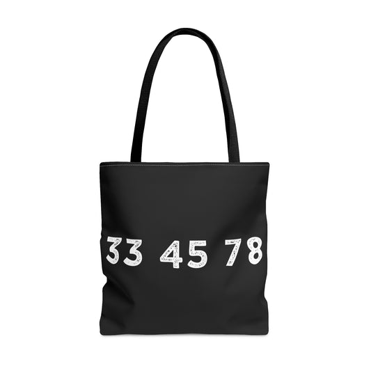 33 45 78 Turntable RPM Tote Bag