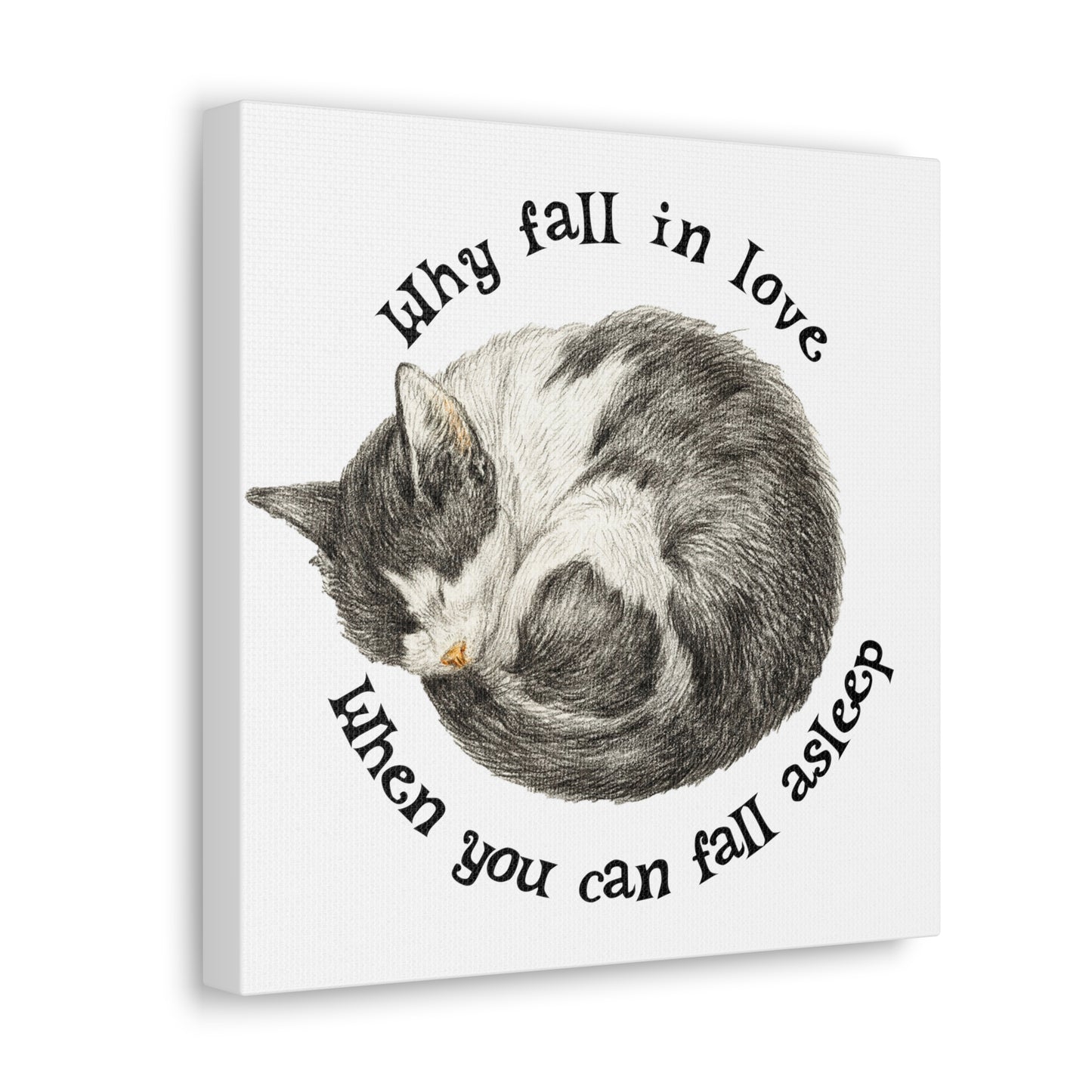 Why Fall In Love When You Can Fall Asleep Catnap Canvas Wrap