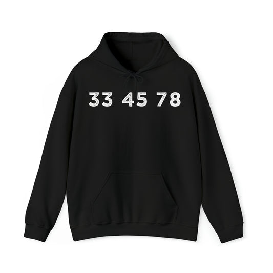 33 45 78 Turntable RPM Unisex Hooded Sweatshirt